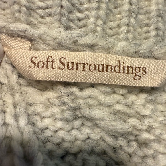 Soft  Surroundings Ivory Knit Wool Sweater SZ M - Picture 10 of 15